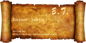 Bainer Tekla névjegykártya